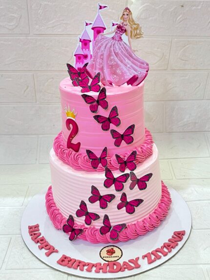 2-Tier Barbie Princess Birthday Cake for Cute Little Girls in Karachi | Custom Kids Character Cakes
