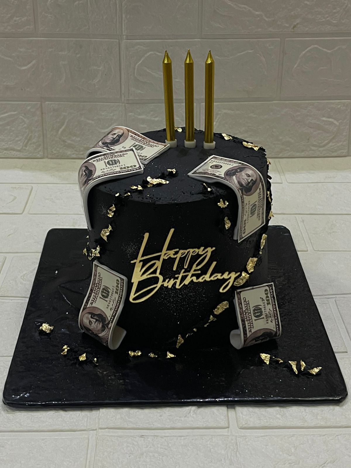 Luxury Black Money Theme Birthday Cake in Karachi | Premium Custom Dollar Design Cake