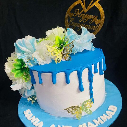 Engagement theme flower cake