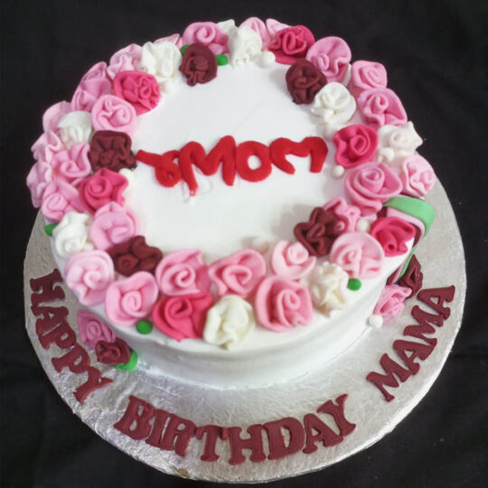 Floral Theme Cream Cake