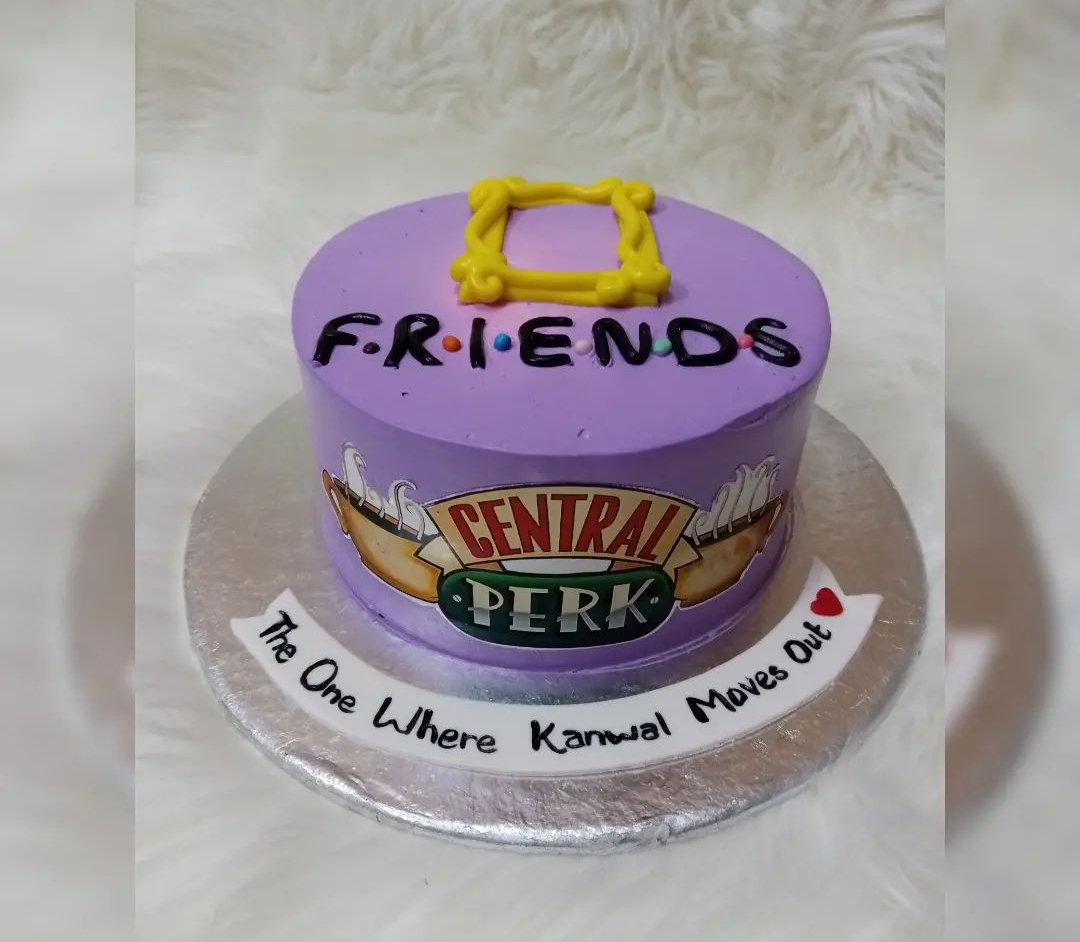 Friends forever theme cream cake