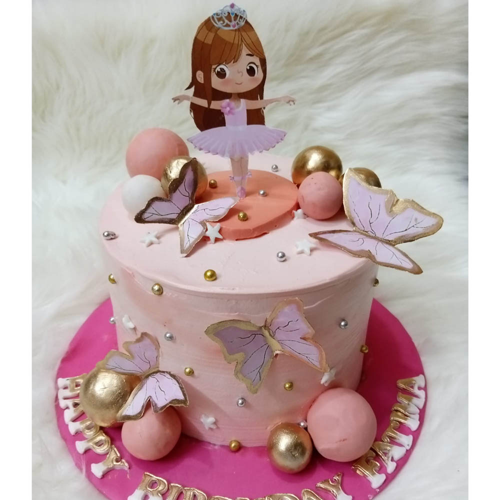 Princess theme cream cake