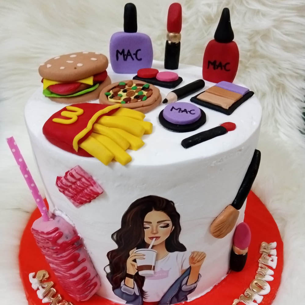 Makeup and Foodie Cake