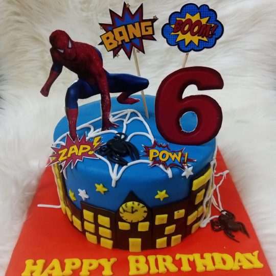 Spiderman Theme Fondant Cake