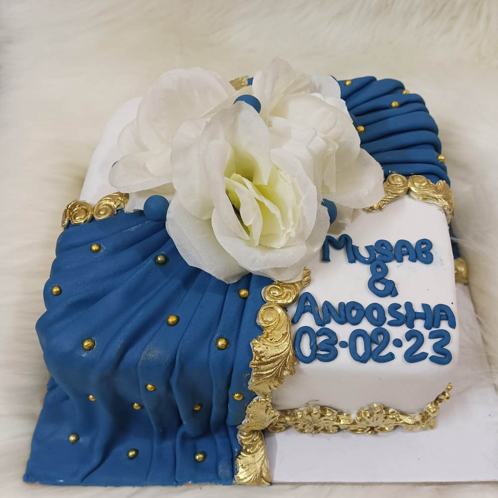 Customized wedding theme full fondant cake