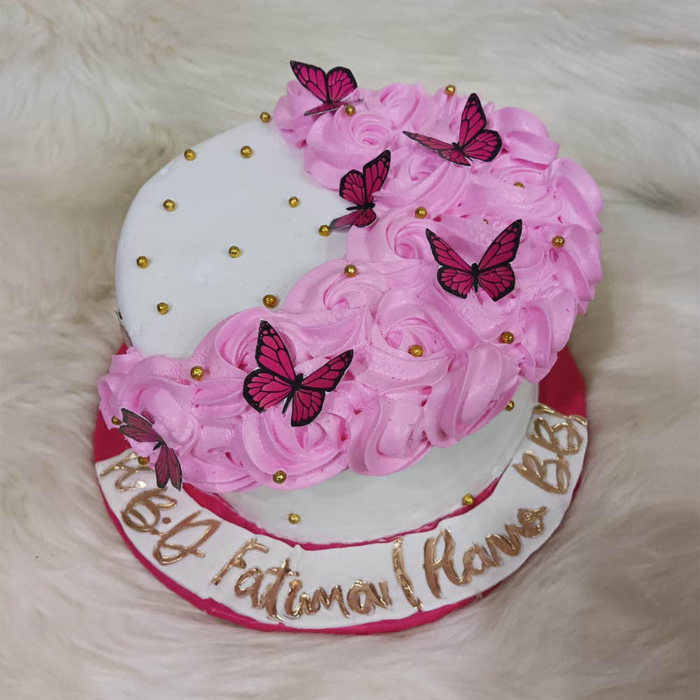 Customized butterfly theme full cream cake
