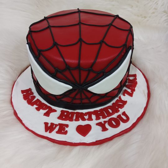 Customized Spiderman theme full fondant cake