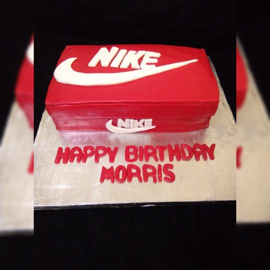 Nike shoe box theme full fondant cake