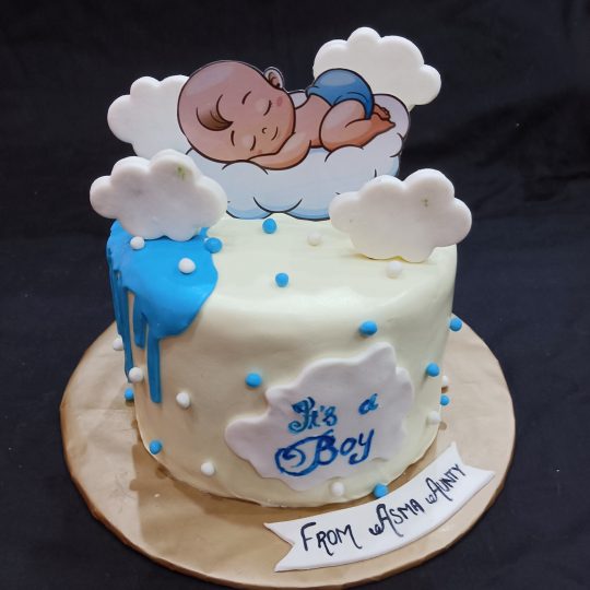 Baby boy theme full fondant cake