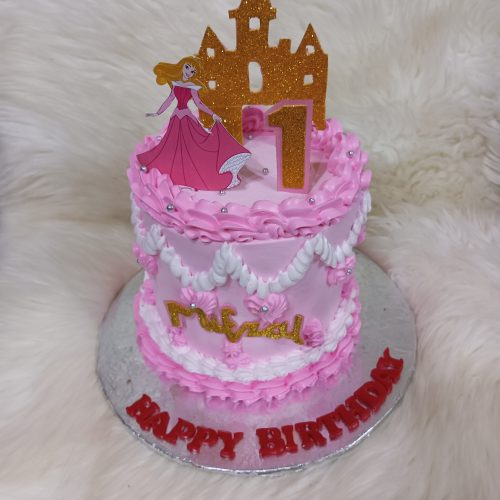 Customized princess theme full cream cake