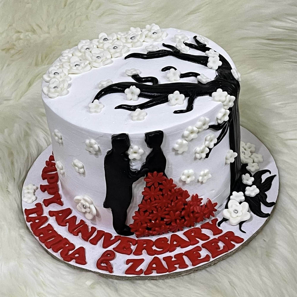 Anniversary theme cake in Karachi