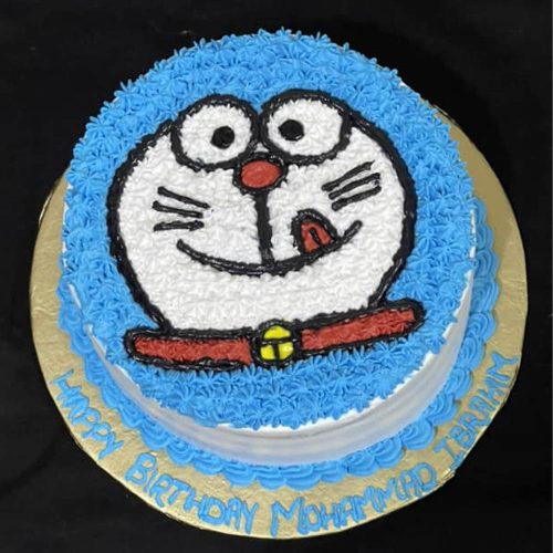 Doraemon theme cream cake
