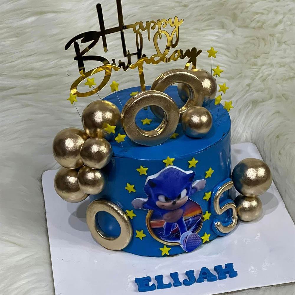 Sonic theme full fondant cake
