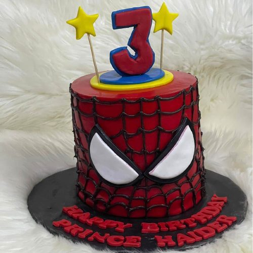 Spiderman theme full fondant cake