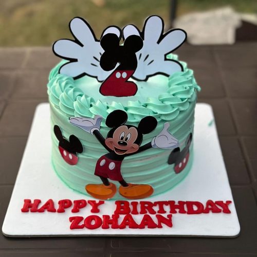 Mickey mouse theme cream cake
