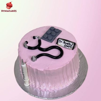 Doctor theme pink cake