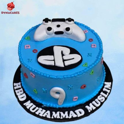 Video game theme cake in Karachi with controller and gaming elements.