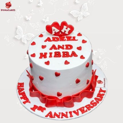 Anniversary Theme Cake in Karachi – Custom romantic design for couples.