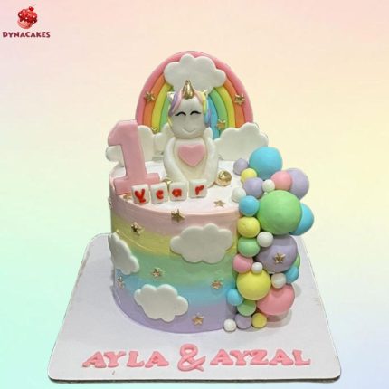 Multi-color Unicorn Cake with rainbow design in Karachi – Perfect for birthdays and celebrations