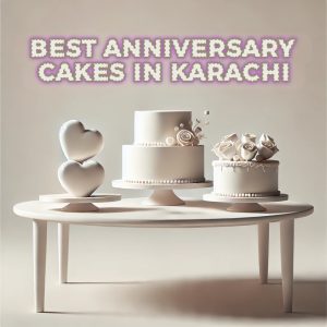 3 Anniversary Cakes Design on a table