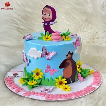 Masha & The Bear Themed Cake for Kids’ Birthday in Karachi – Custom Design and Freshly Baked.