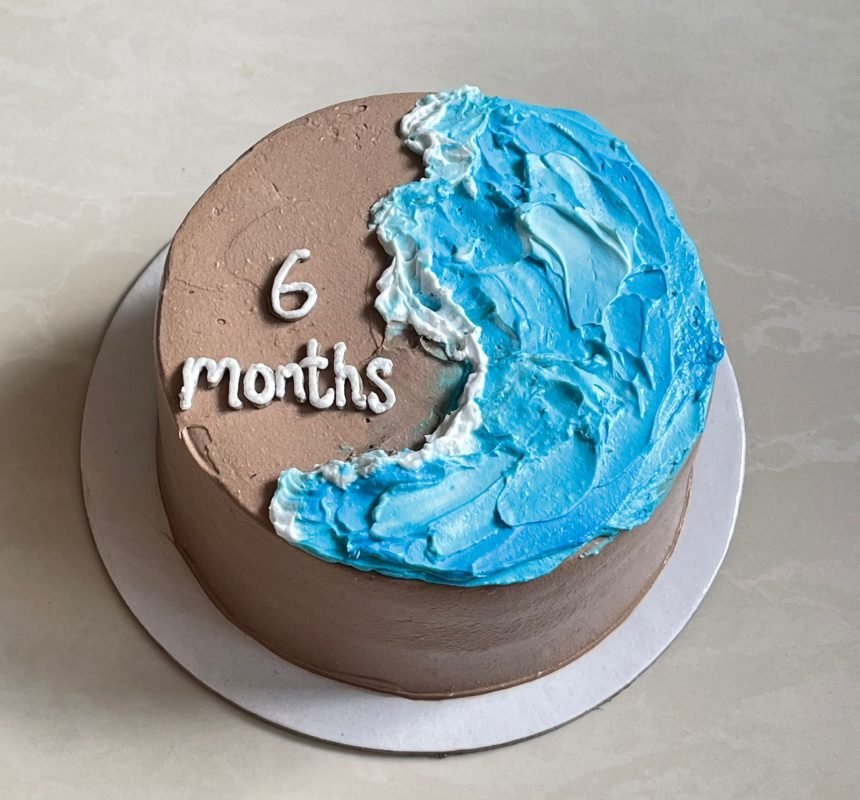 Blue wave bento cake by dynacakes