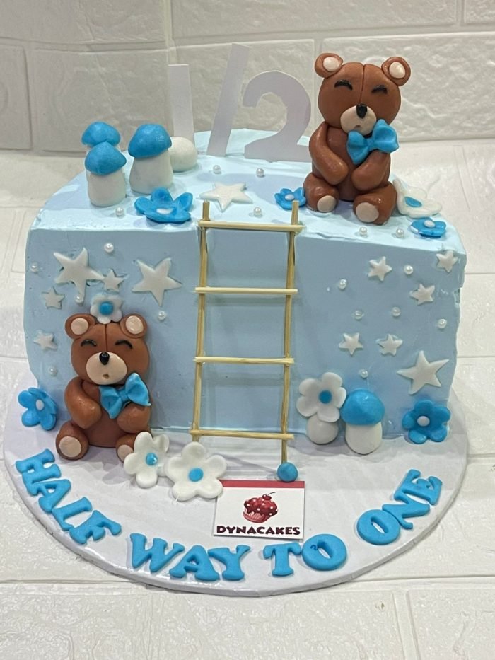 Halfway to One Birthday Cake For Baby Boy