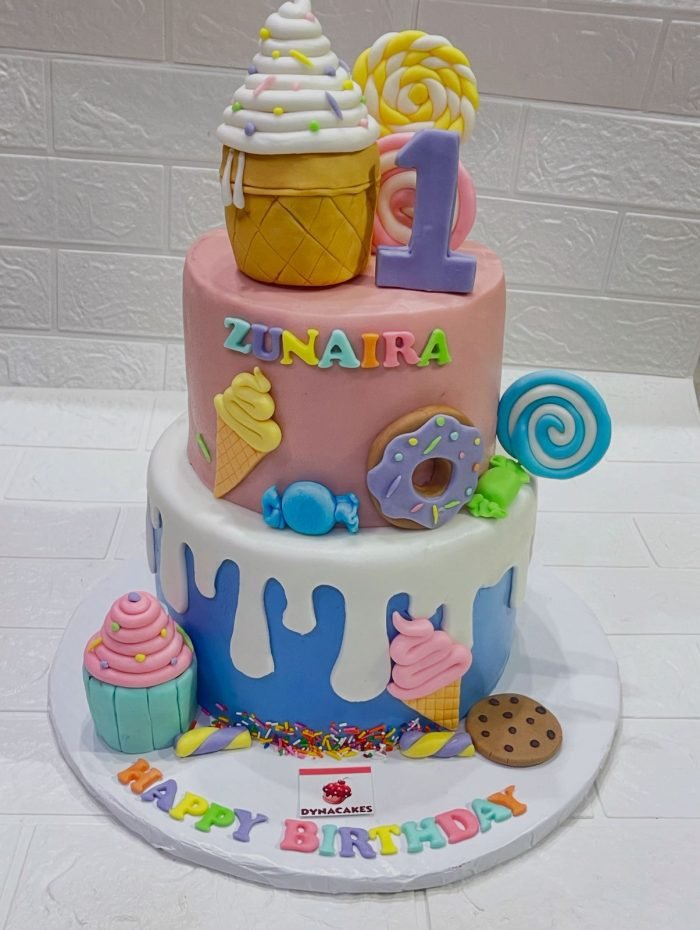 Candyland Theme 1st Birthday Cake