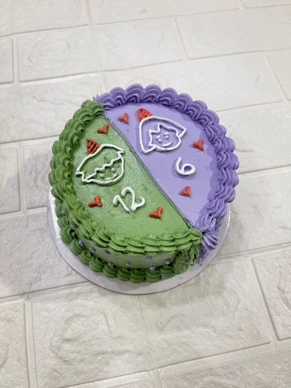 Cute Brother Sister Birthday Bento Cake Design – Double Celebration