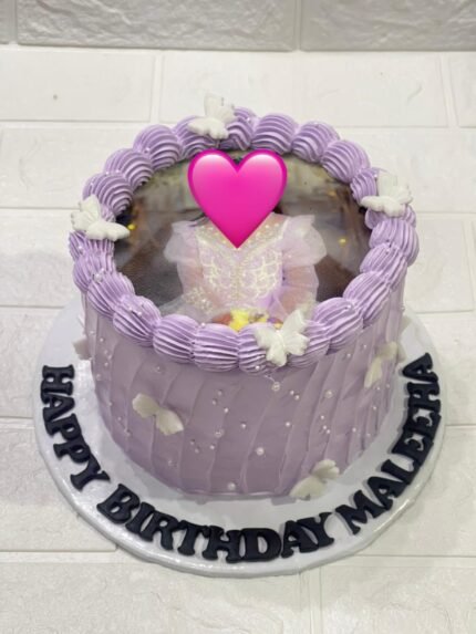 Customized Lavender Butterfly Edible Photo Cake for Girls in Karachi