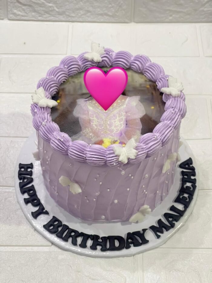 Customized Lavender Butterfly Edible Photo Cake for Girls in Karachi