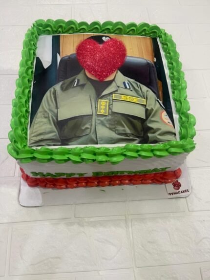 Customized Army Services Edible Photo Cake in Karachi