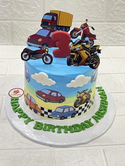 Transport Theme Birthday Cake