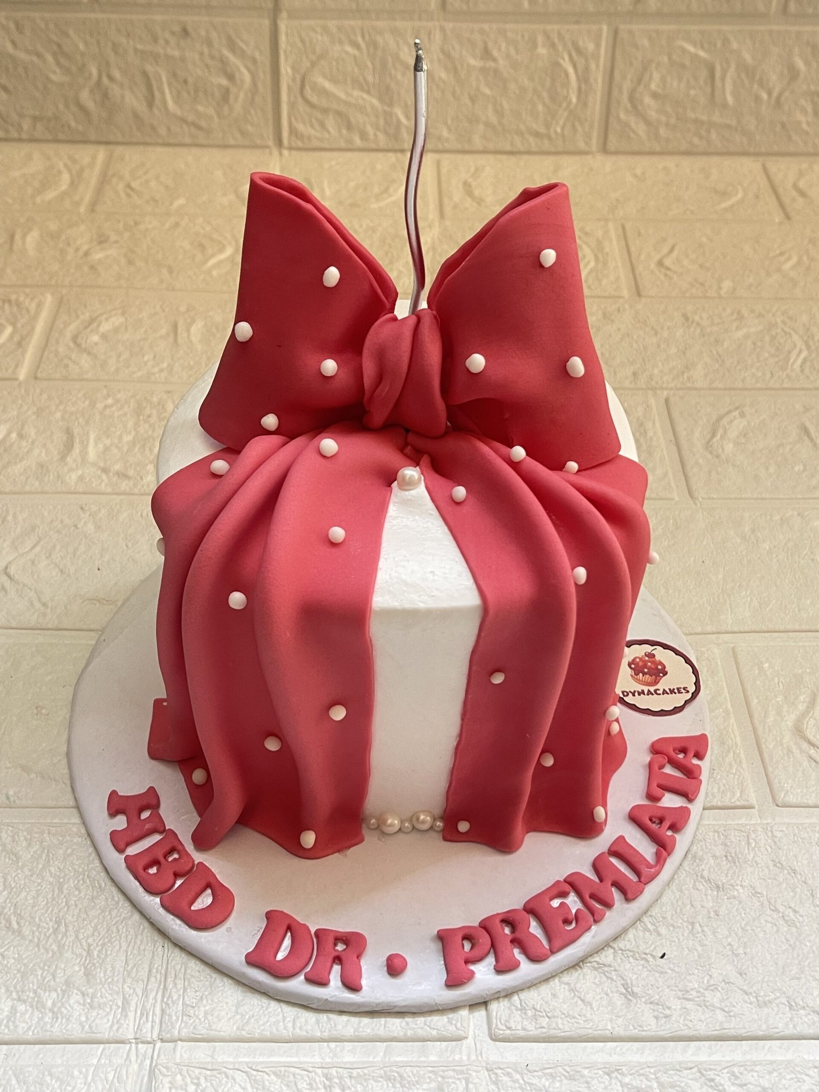 Red Bow Fondant Cake Red Bow Fondant Cake