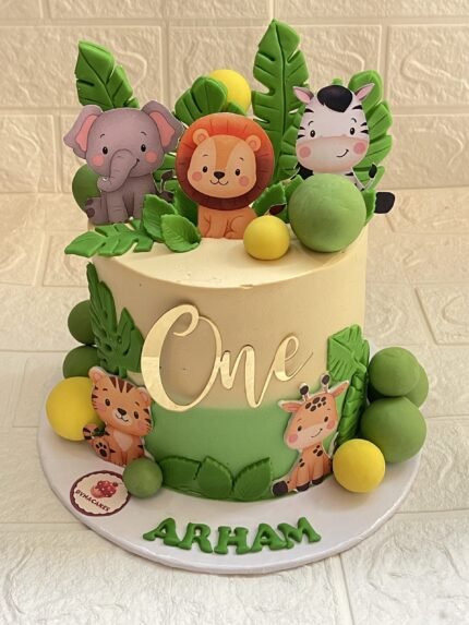 Wild One Jungle Theme Cake