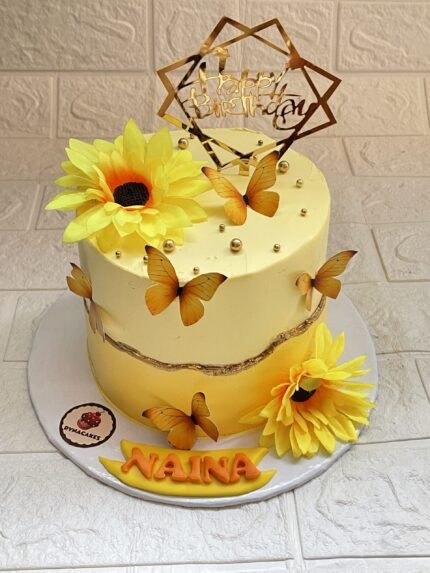 Sunflower and Butterfly Cake